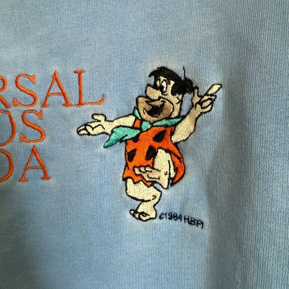 Vintage 1984 Universal Studios Florida Crewneck Sweatshirt Fred Flintstone XL - Picture 3 of 12